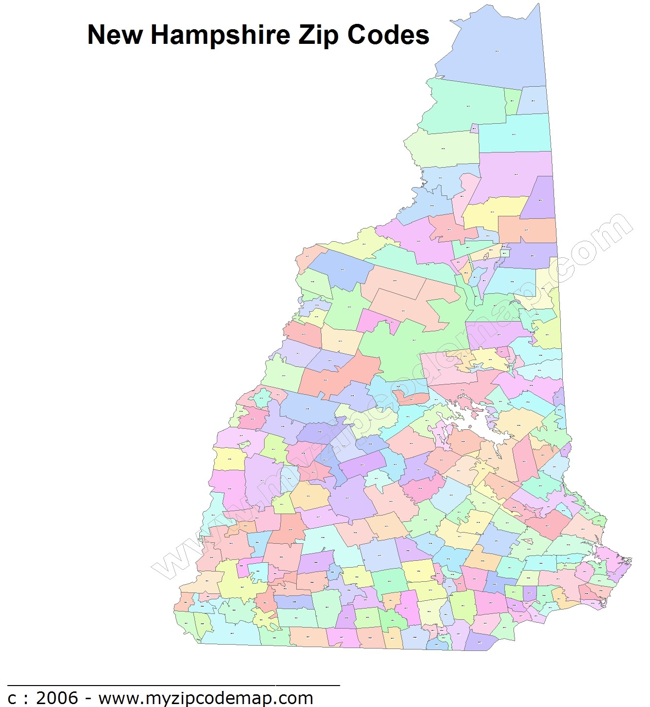 New Hampshire Zip Code Maps - Free New Hampshire Zip Code Maps