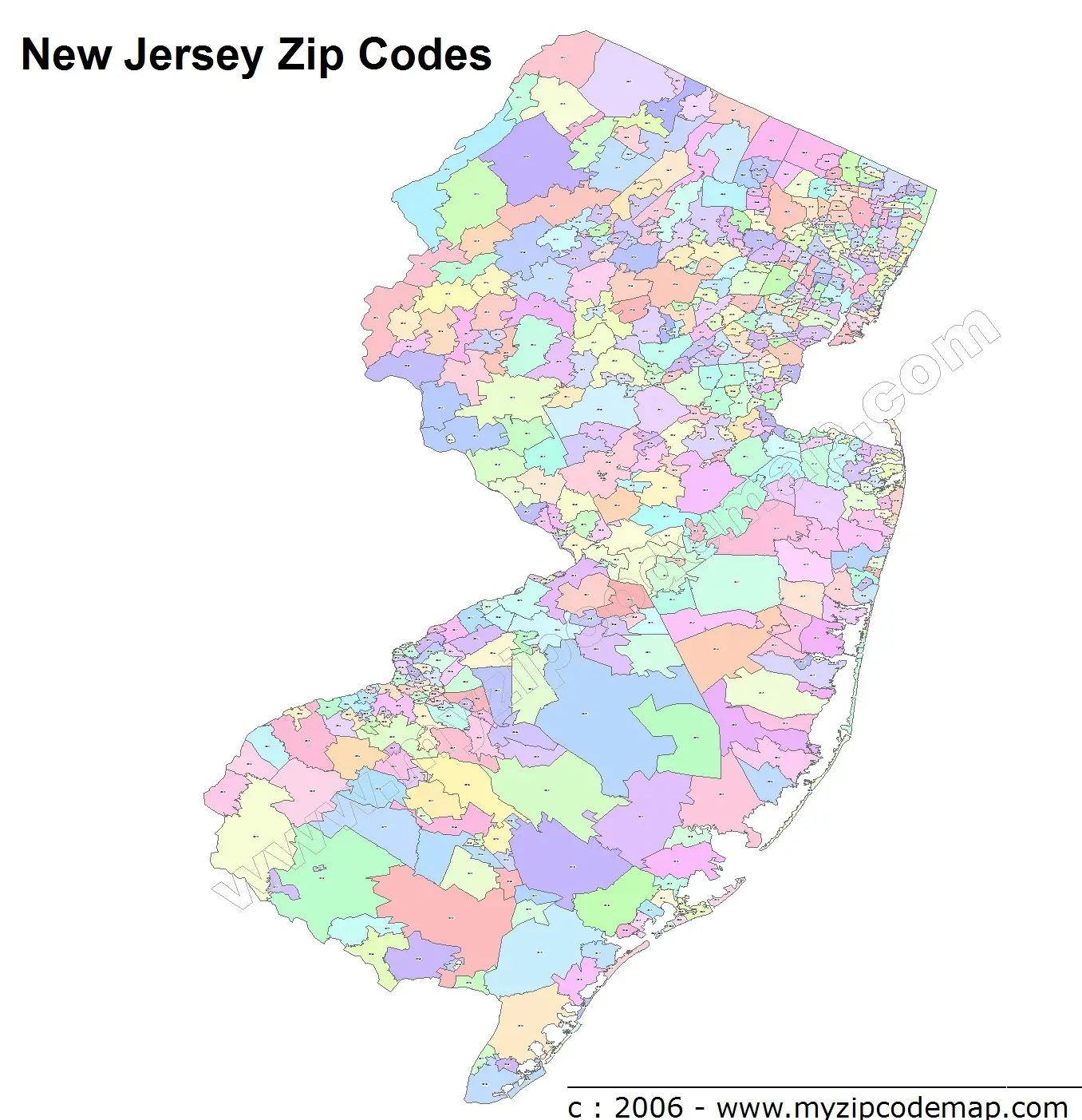 New Jersey Zip Code Maps - Free New Jersey Zip Code Maps